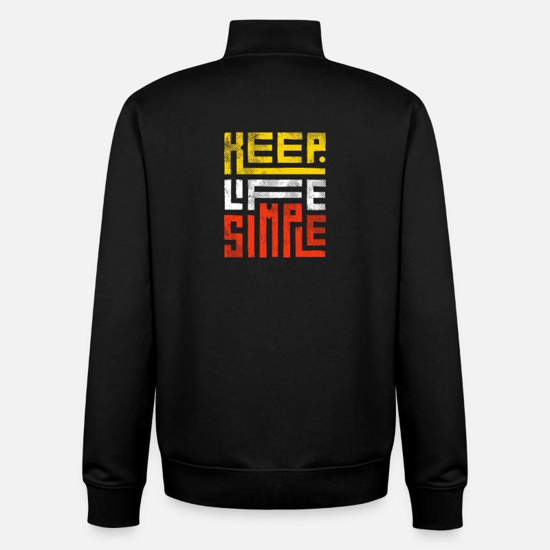 Positive Botschaft: Halte es einfach - Unisex Organic Zip Sweatshirt von Stanley/Stella - Schwarz