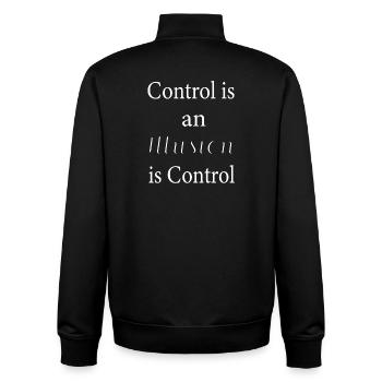 Control is an illusion - Unisex Organic Zip Sweatshirt by Stanley/Stella - black - Back - AI Model Male 185 light (185cm)