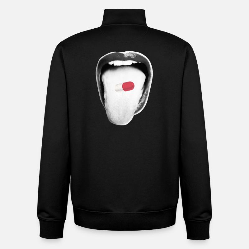 Capsule Tongue Pop - Unisex Organic Zip Sweatshirt by Stanley/Stella - black