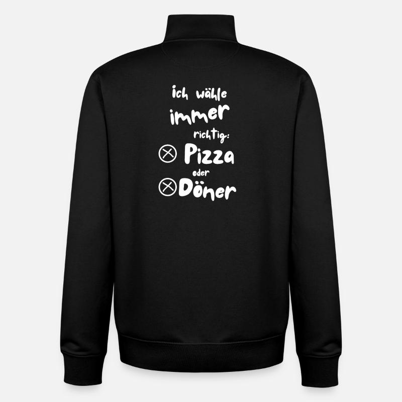 Ich wähle Pizza oder Döner - Unisex Organic Zip Sweatshirt von Stanley/Stella - Schwarz