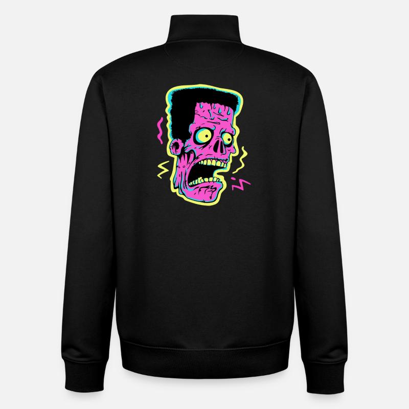 Neon Zombie Screamer Pop Art - Unisex Organic Zip Sweatshirt von Stanley/Stella - Schwarz