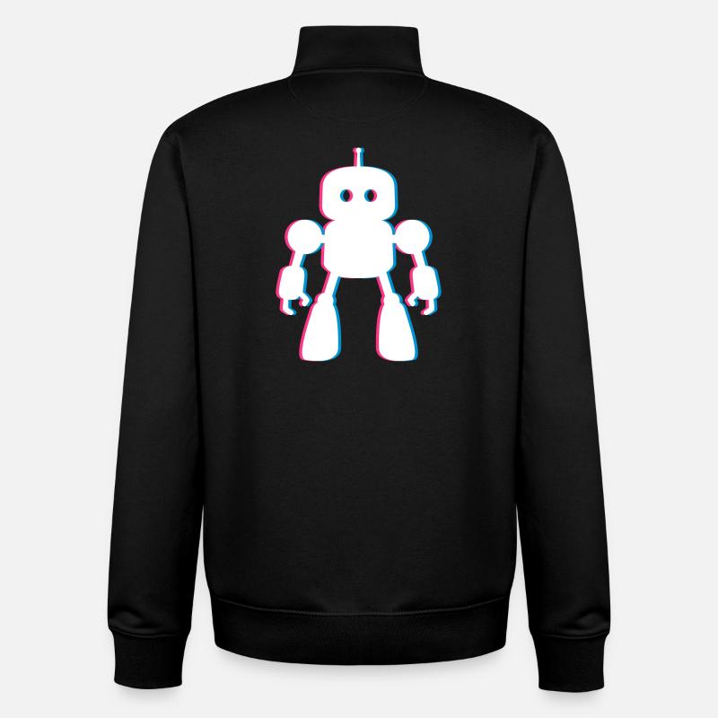 Roboter 3D-Effekt – Zukunft trifft KI Design - Unisex Organic Zip Sweatshirt von Stanley/Stella - Schwarz
