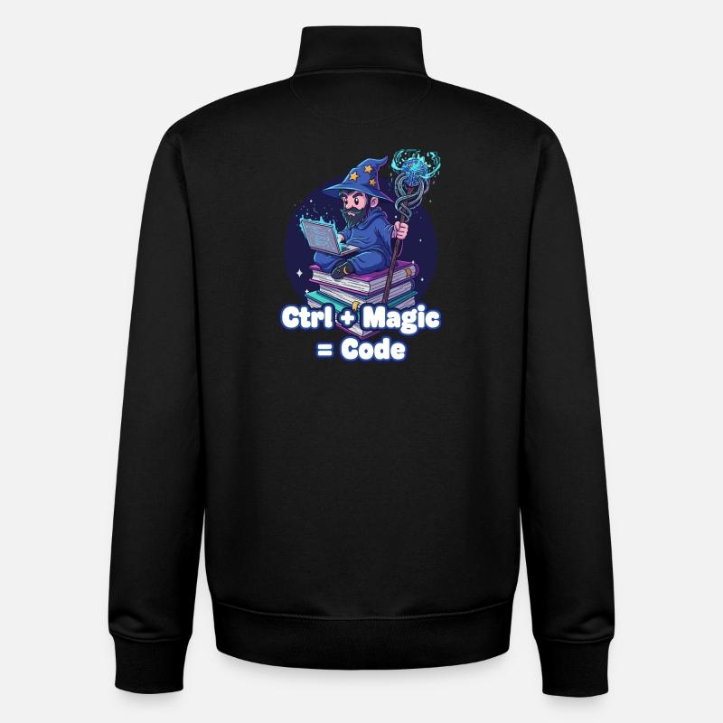 Ctrl Magic Code Wizard - Unisex Organic Zip Sweatshirt by Stanley/Stella - black