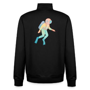 Vintage Aquarell Tiefseetaucher - Unisex Organic Zip Sweatshirt von Stanley/Stella - Schwarz - Hinten - AI Model Male 185 light (185cm)