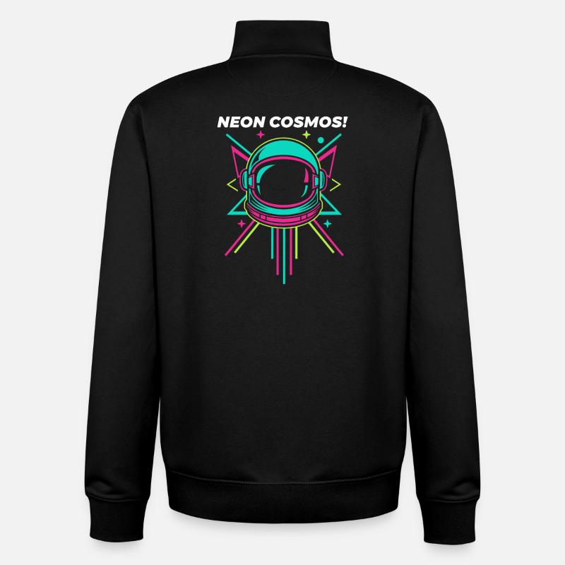 Casque d’astronaute néon Retro Space - Sweat zippé unisexe en coton bio Stanley/Stella - noir