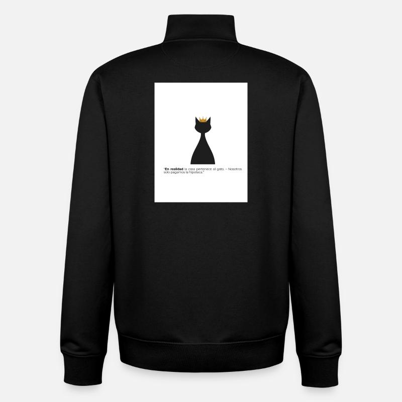 Gato Rey et son hypothèque - Sweat zippé unisexe en coton bio Stanley/Stella - noir