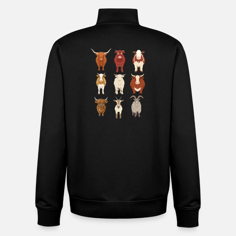 Vaches idée cadeau  - Sweat zippé unisexe en coton bio Stanley/Stella - noir