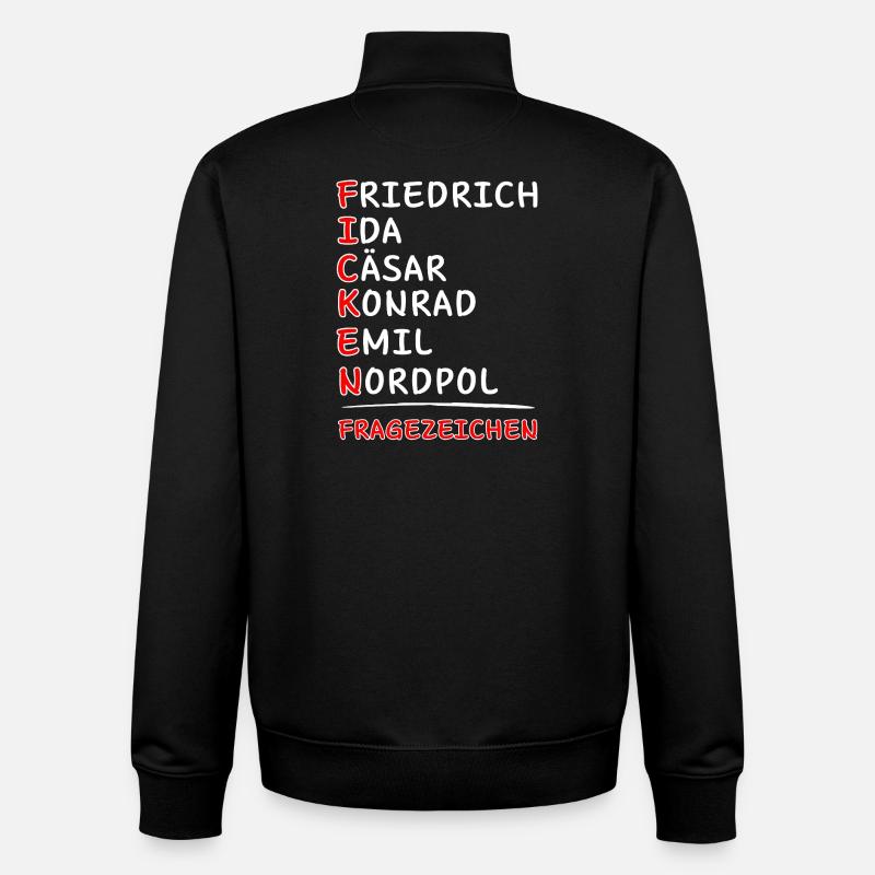 Funkalphabet-Friedrich Ida Caesar Kaufmann Emil... - Unisex Organic Zip Sweatshirt by Stanley/Stella - black