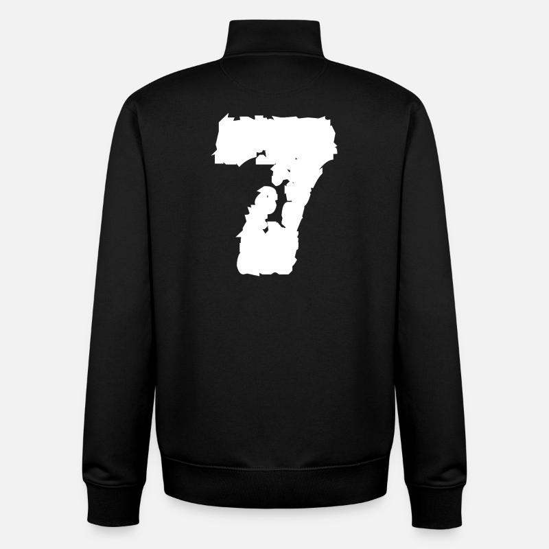 7 Numéro Sept - Sweat zippé unisexe en coton bio Stanley/Stella - noir