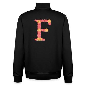 Dein Initial "F" mit Blüten  - Unisex Organic Zip Sweatshirt von Stanley/Stella - Schwarz - Hinten - AI Model Male 185 light (185cm)