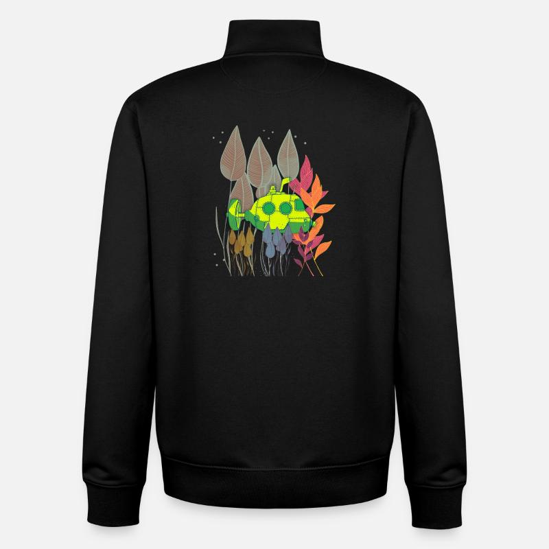 Neon-U-Boot im farbenfrohen Laub - Unisex Organic Zip Sweatshirt von Stanley/Stella - Schwarz
