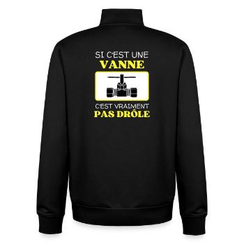 A joke that is not funny - Unisex Organic Zip Sweatshirt by Stanley/Stella - black - Back - AI Model Male 185 light (185cm)