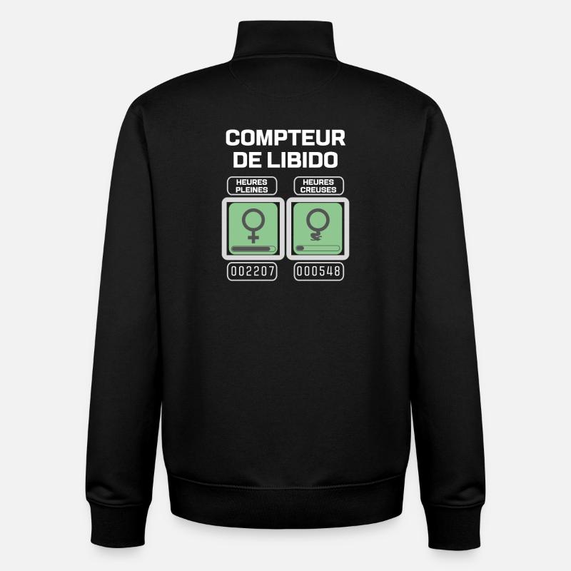 Compteur de libido féminine - Sweat zippé unisexe en coton bio Stanley/Stella - noir