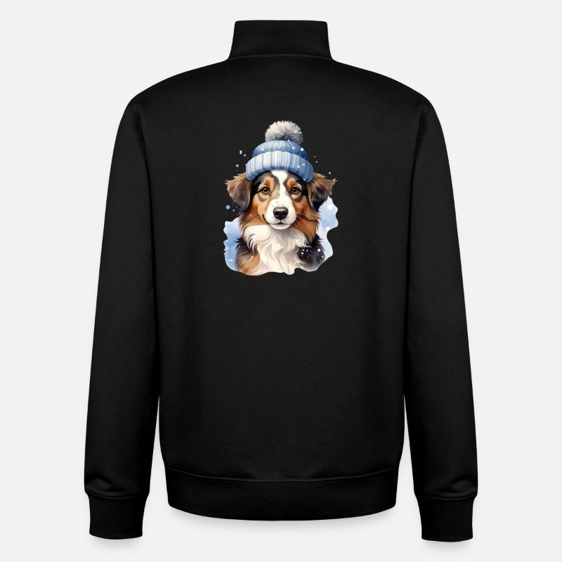 Ein Hund im Winter im Schnee - Unisex Organic Zip Sweatshirt von Stanley/Stella - Schwarz