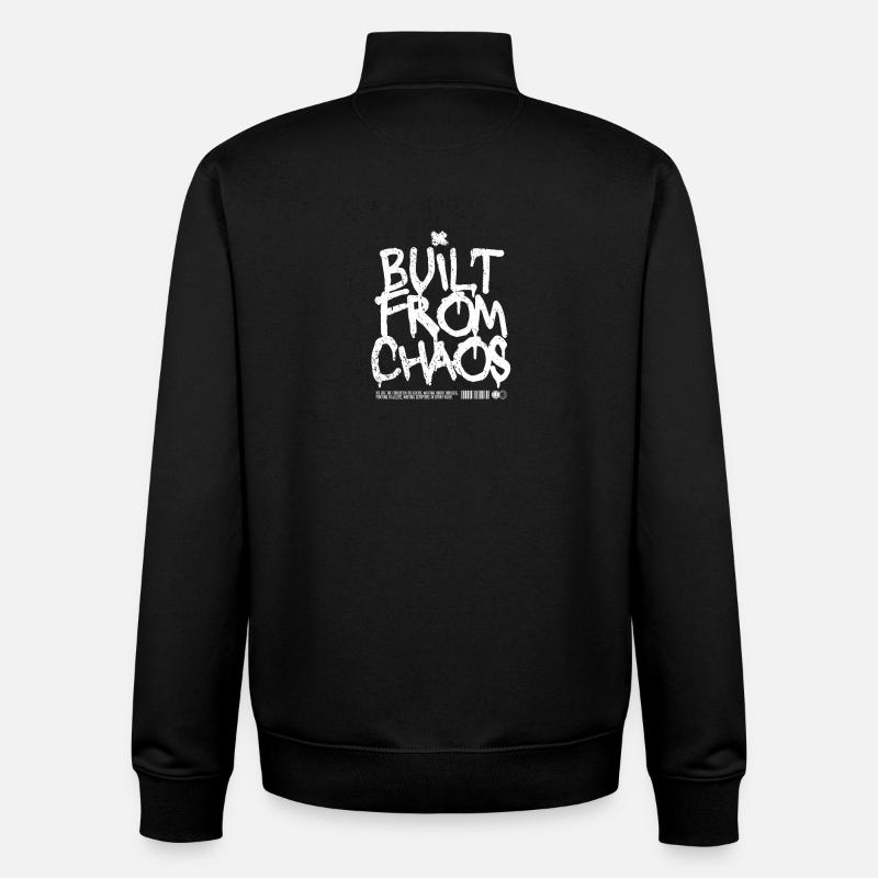 Gebaut aus Chaos Graffiti Design - Unisex Organic Zip Sweatshirt von Stanley/Stella - Schwarz
