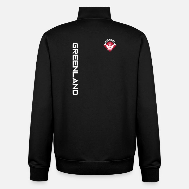 GRÖNLAND DÄNEMARK | SEIT 1814 - Unisex Organic Zip Sweatshirt von Stanley/Stella - Schwarz