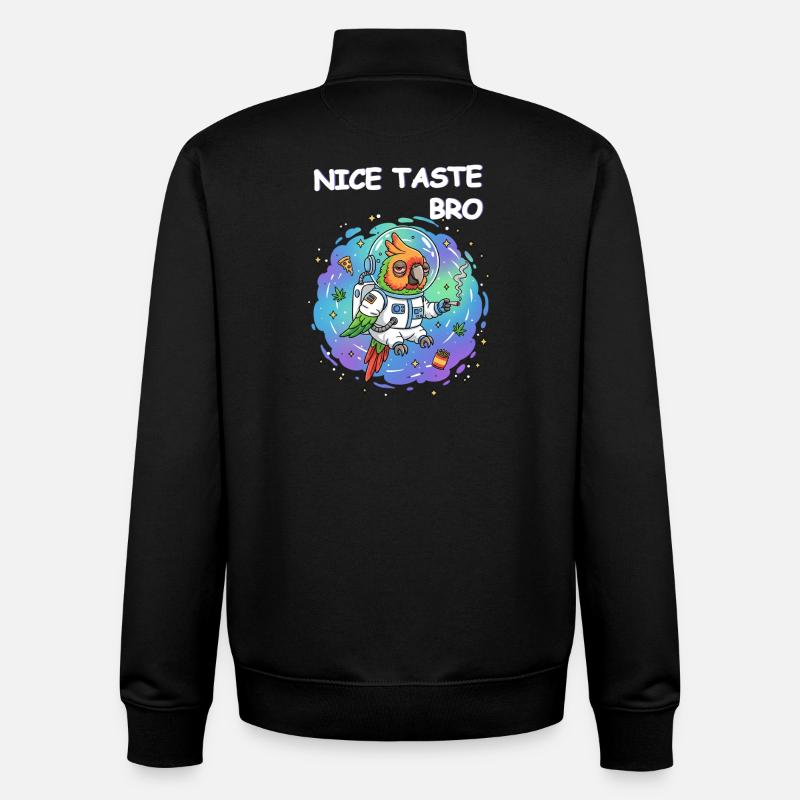 Perroquet des Herbes de l’Espace - Sweat zippé unisexe en coton bio Stanley/Stella - noir