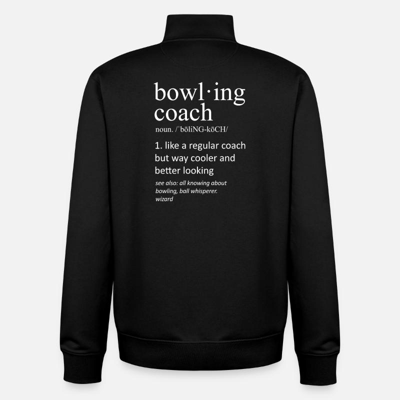 Bowling Coach Funny Dictionary Definition - Unisex Organic Zip Sweatshirt by Stanley/Stella - black