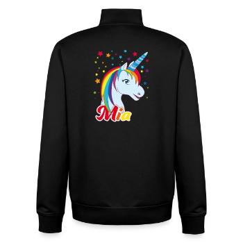 Mia , maiden name, favorite name - Unisex Organic Zip Sweatshirt by Stanley/Stella - black - Back - AI Model Male 185 light (185cm)