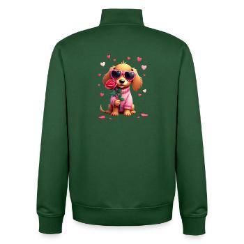 Dackel Dachshund Tekel - Unisex Organic Zip Sweatshirt von Stanley/Stella - Flaschengrün - Hinten - AI Model Male 185 dark (185cm)