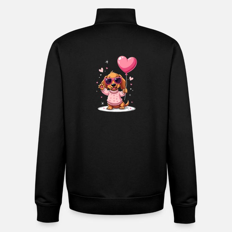 Dackel Dachshund Tekel - Unisex Organic Zip Sweatshirt by Stanley/Stella - black