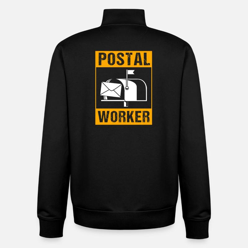 Post Postmark Postman - Sweat zippé unisexe en coton bio Stanley/Stella - noir