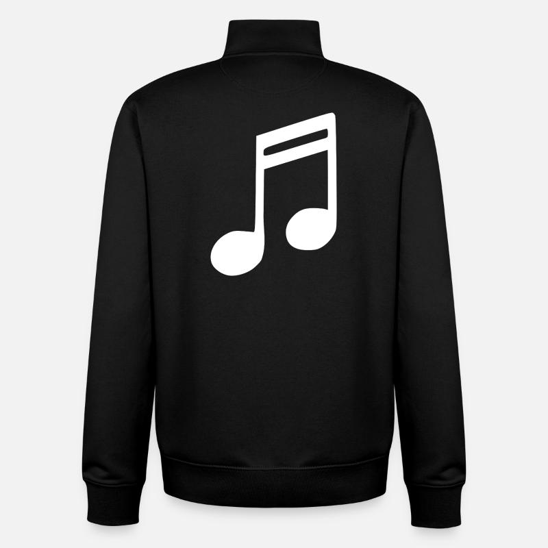 Music Note Musical Note White - Unisex Organic Zip Sweatshirt by Stanley/Stella - black