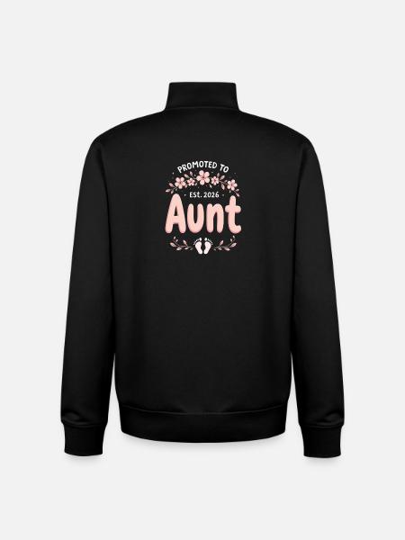 Täti 2026 Täti 2026 Ylennetty tädiksi 2026 - Unisex vetoketjullinen collegepaita luomupuuvillasta Stanley/Stellalta - musta