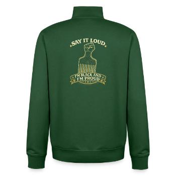 I´m Black and I´m Proud - Unisex Organic Zip Sweatshirt by Stanley/Stella - bottle green - Back - AI Model Male 185 dark (185cm)