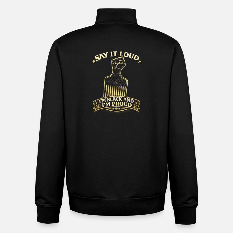 Ich bin schwarz und stolz - Unisex Organic Zip Sweatshirt von Stanley/Stella - Schwarz