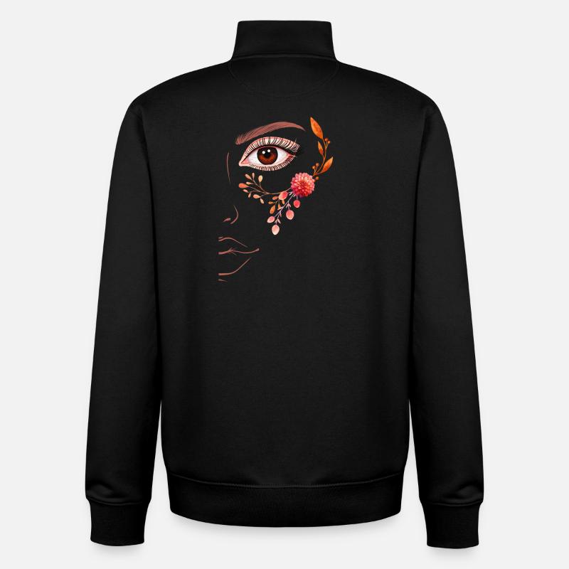 Boho Line Art Floral Design - Unisex Organic Zip Sweatshirt von Stanley/Stella - Schwarz