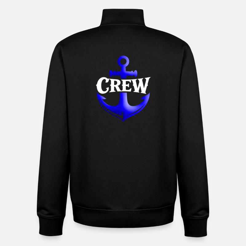 Lettrage Ankercrew - Sweat zippé unisexe en coton bio Stanley/Stella - noir