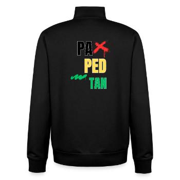 pa_ped_tan - Unisex Organic Zip Sweatshirt by Stanley/Stella - black - Back - AI Model Male 185 light (185cm)
