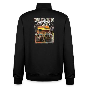 Plumber Retro Vintage - Unisex Organic Zip Sweatshirt by Stanley/Stella - black - Back - AI Model Male 185 light (185cm)
