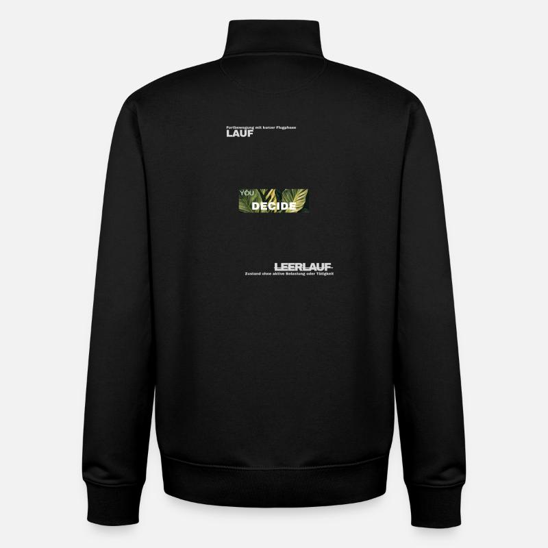 Décisions – Motif Vert Feuille - Sweat zippé unisexe en coton bio Stanley/Stella - noir