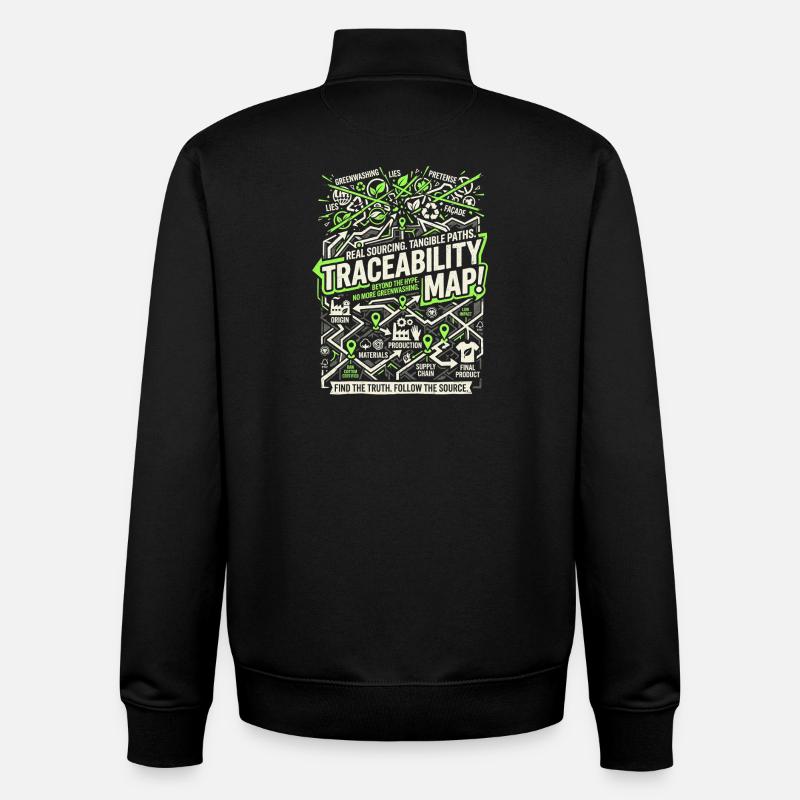 Traceability Map - Unisex Organic Zip Sweatshirt by Stanley/Stella - black