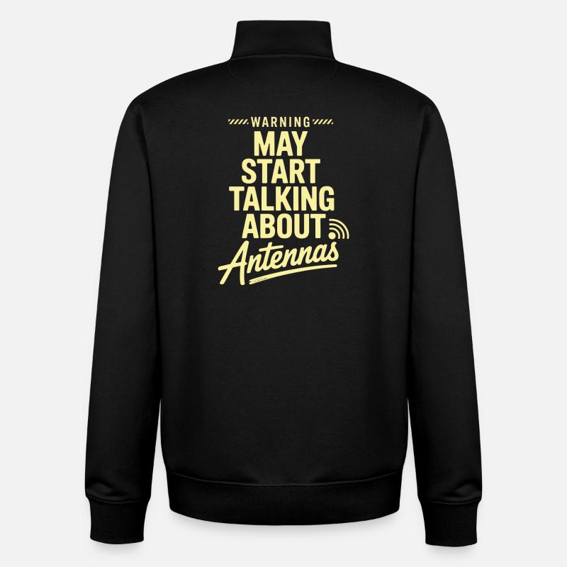 Retro Tech Satire Antenne Gesprächsplakat - Unisex Organic Zip Sweatshirt von Stanley/Stella - Schwarz