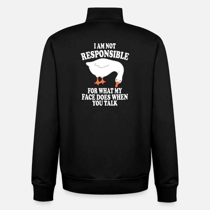 Pas responsable de l’oie - Sweat zippé unisexe en coton bio Stanley/Stella - noir