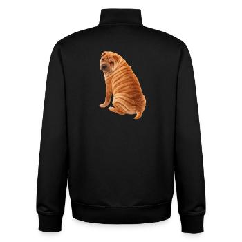 Sitzende Shar Pei - Unisex Organic Zip Sweatshirt von Stanley/Stella - Schwarz - Hinten - AI Model Male 185 light (185cm)