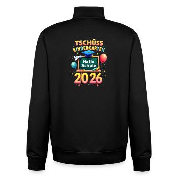 Schulkind 2026 Einschulung 2026 Schulanfang - Unisex Organic Zip Sweatshirt von Stanley/Stella - Schwarz - Hinten - AI Model Male 185 light (185cm)