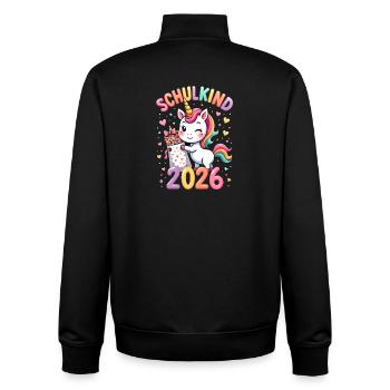 School Child 2026 School Enrollment 2026 Back to School - Unisex Organic Zip Sweatshirt by Stanley/Stella - black - Back - AI Model Male 185 light (185cm)