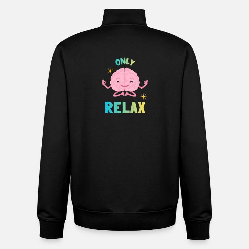 Cerveau zen Arc-en-Ciel - Sweat zippé unisexe en coton bio Stanley/Stella - noir