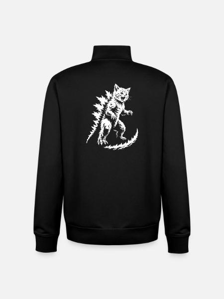 Spiky Fur Monster Silhouette - Unisex Organic Zip Sweatshirt by Stanley/Stella - black