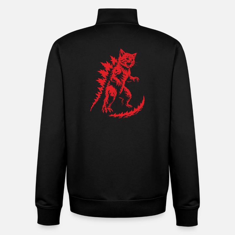 Kitten Kaiju Roar, Catzilla - Unisex Organic Zip Sweatshirt by Stanley/Stella - black