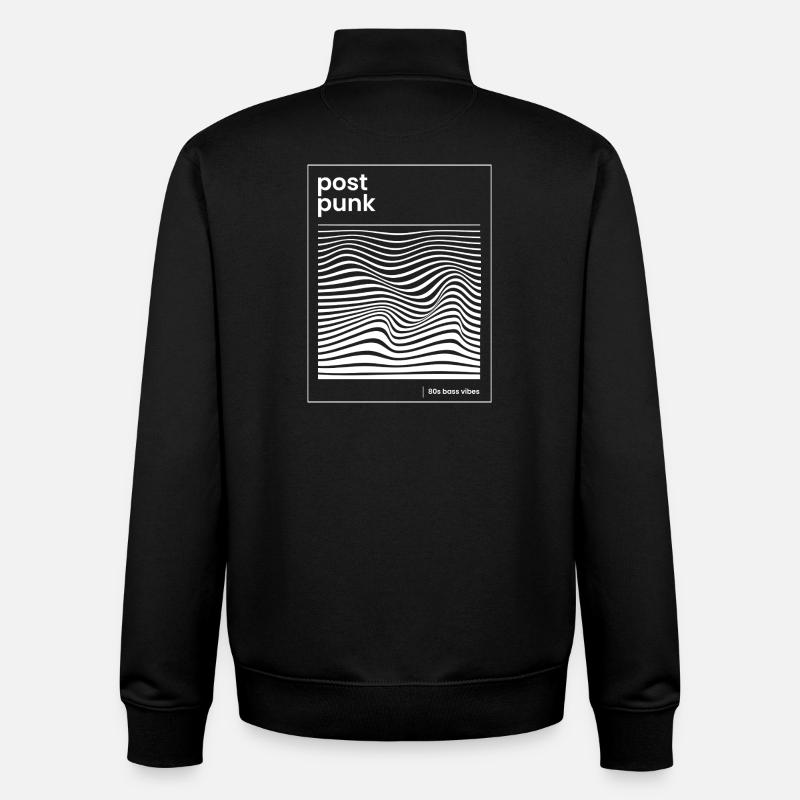 Affiche de motifs post-punk wave - Sweat zippé unisexe en coton bio Stanley/Stella - noir