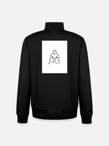 Chick Friend: Minimal Line Drawing - Unisex Organic Zip Sweatshirt by Stanley/Stella - black