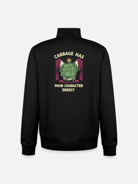 Cabbage Main Character Energy - Unisex Organic Zip Sweatshirt von Stanley/Stella - Schwarz