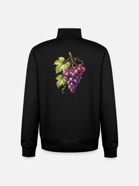 Aquarellweintrauben Cluster - Unisex Organic Zip Sweatshirt von Stanley/Stella - Schwarz
