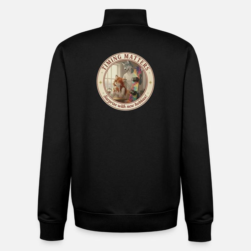 Le timing de Fursona compte - Sweat zippé unisexe en coton bio Stanley/Stella - noir