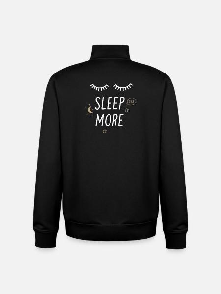 Sleep More - Sweat zippé unisexe en coton bio Stanley/Stella - noir